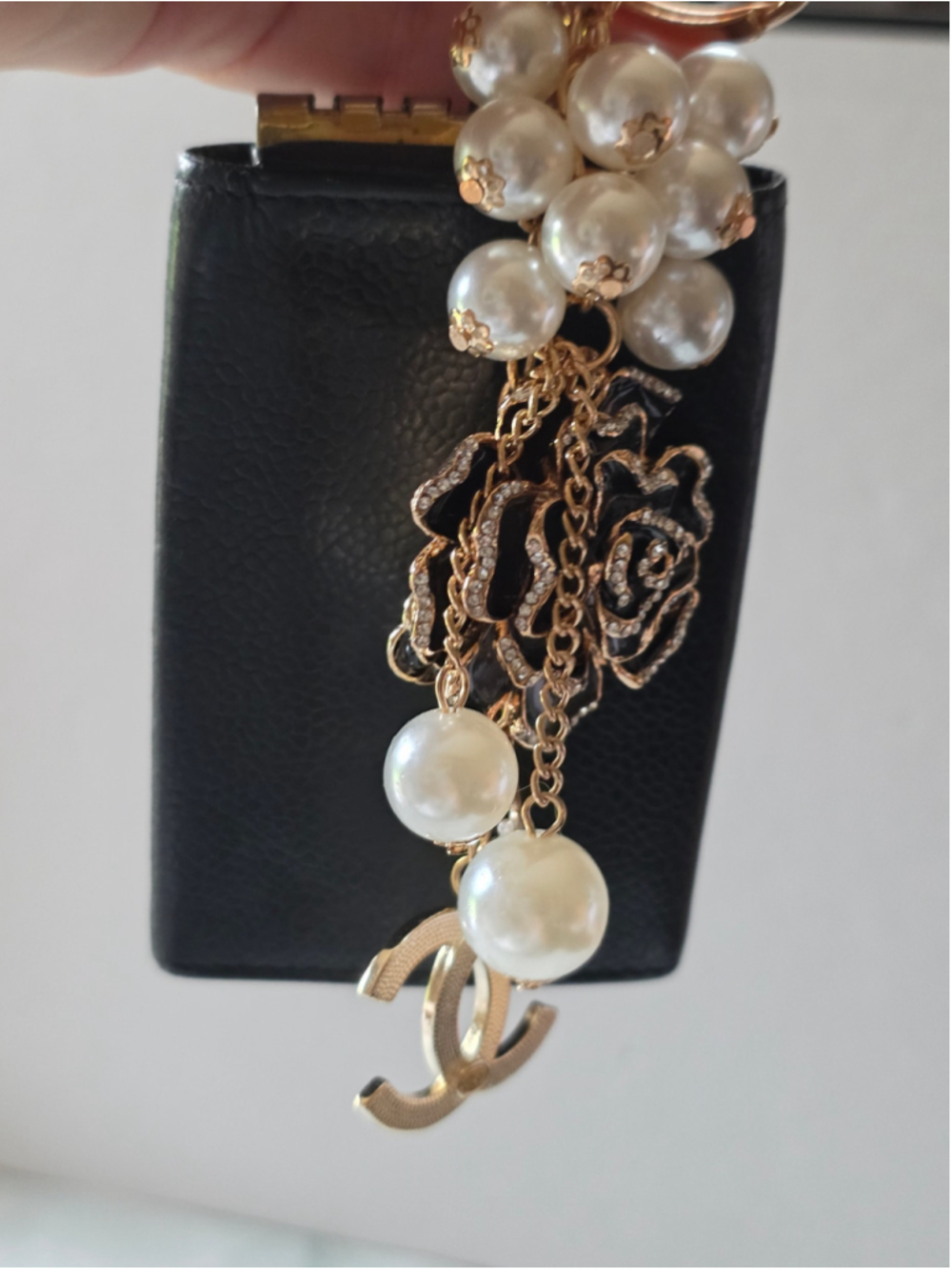 Chanel Authentic Vintage Caviar Key Holder Custom Bag Charm